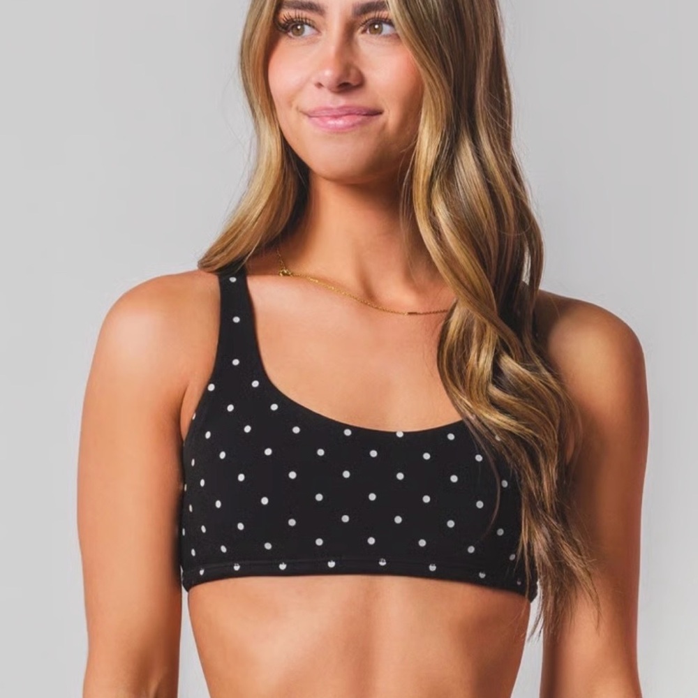 Acta Black Polka Dot Sports Bra - Women's Comfort Sports Bra